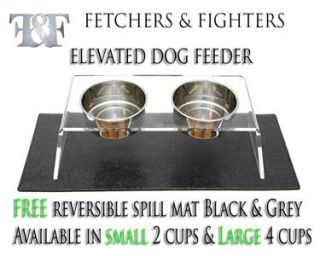 Elevated Dog Feeder Bowl 2 SIZES SMALL 4 CUPS   LARGE 6 CUPS