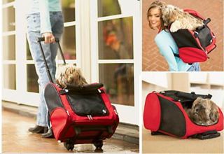 Roll Along Carrier Dog Backpack on Wheels Travel
