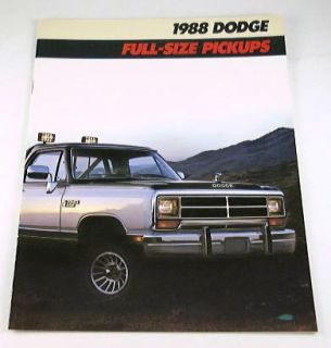 1988 88 Dodge Pickup Truck Brochure D250 D100 W350 RAM
