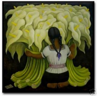 Diego Rivera Mexican Art Ceramic Tile Cala Lily Lilies