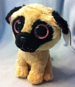New Ty Beanie Baby PUGSLY the Pug Dog 6 Beanie Boos Boos 2012 Plush