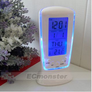 blue backlight led digital digital thermometer alarm clock