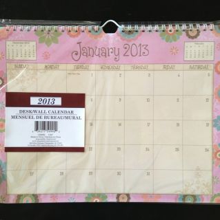 2013 Spiral Wall Desk Pad Scheduling Monthly Calendar planner