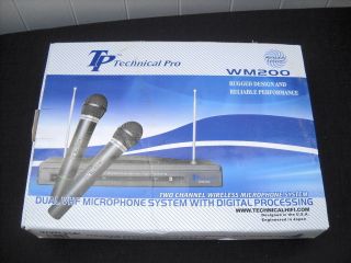  TECHNICAL PRO WM200 DUAL VHF MICROPHONE SYSTEM DIGITAL PROCESSING NEW