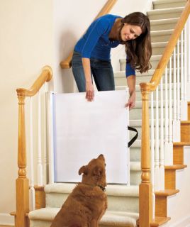 Retractable Pet Dog Cat Gate Blocks Doorways Hallways Stairs Indoor