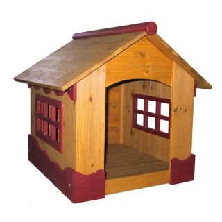 Most wooden dog houses protect pets from outdoor elements but this
