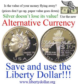 NORFED Liberty Dollar Quarter Ounce 999 Fine Silver