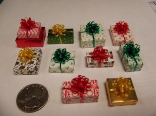  Miniature Dollhouse Christmas Presents Lot of 10
