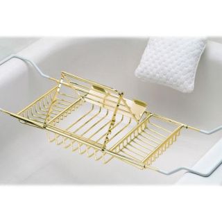 Taymor Polished Brass Bathtub Caddy with Reading Rack