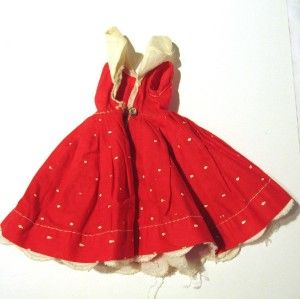  Vintage 1950s Cosmopolitan Doll Toy Co Red Dress for Ginger