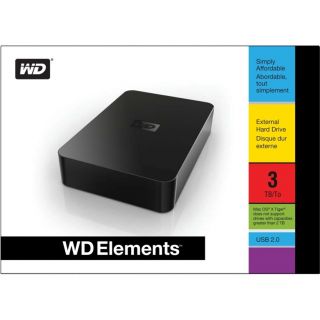 Western Digital 3TB Elements USB External Hard Drive PC Mac 3 TB New