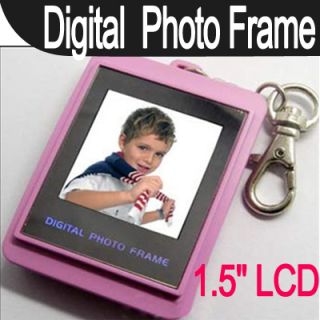 LCD Digital Photo Picture Frame Keychain 8MB Pink