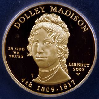 2007 W $10 Dolley Madison First Spouse 1/2 Ounce .9999 Gold Coin ICG