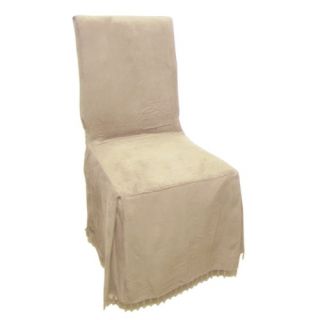 Textiles Plus Inc Faux Suede Dining Chair Cover in Sand DC Suede Sand