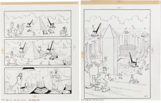 DON MARTIN   MAD #191 COMPLETE 2 PG STORY ORIG ART   ONE DAY IN EGYPT