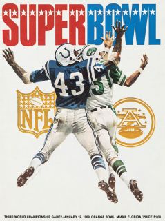  York Jets Super Bowl III Poster Baltimore Colts Joe Namath Don Maynard