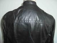 Dirk BIKKEMBERGS Mans Black Distressed Leather Jacket Listed Size 52