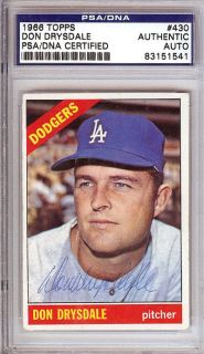 Don Drysdale Autographed Signed 1966 Topps Card PSA DNA 83151541