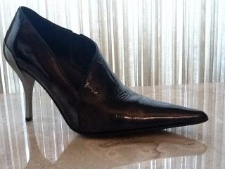 Womens Donald Pliner Chad Bootie Metallic Bronze Leather Heels Shoe