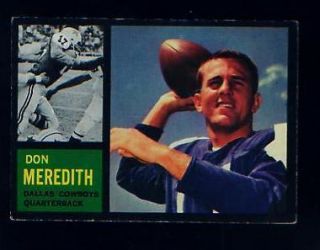 1962 Topps Football 39 Don Meredith Dallas Cowboys