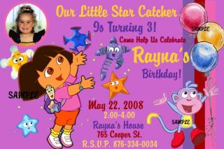 Princess Dora the Explorer Birthday Invitations