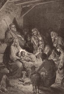 Gustave Dore The Nativity Baby Jesus Christ 13x19 Print Reproduction
