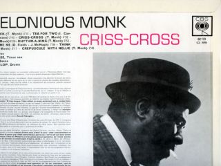 Thelonious Monk   Criss Cross   CBS 62173 France LP   original