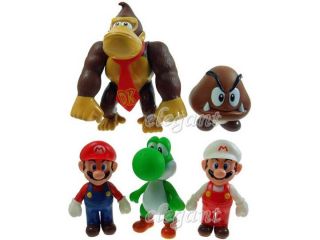 Nintendo Super Mario Brothers Luigi Yoshi Donkey 5 Figures Set