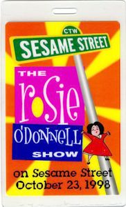 Rosie ODonnell Sesame Street Laminated Backstage Pass