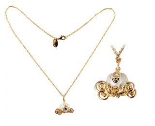 New Disney Couture Jewelry Cinderella Carriage Necklace w Pouch