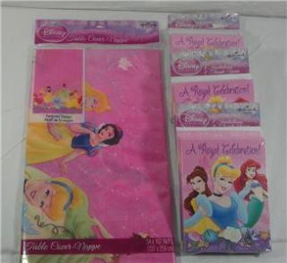 Disney Princess Party Set (Tablecloth & Invitations) **Brand New