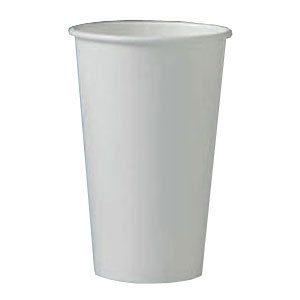 100 Sets 16 oz Paper Coffee Cup Solo Disposable White Hot Cup w