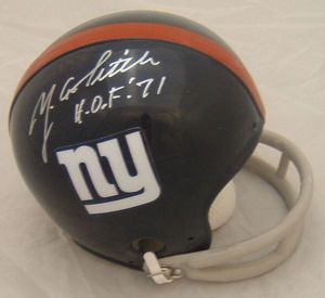 Ya Tittle Autographed Signed New York Giants Mini Helmet w HOF 71
