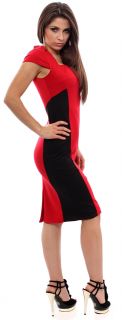 New Ladies Feverfish Dorothy Perkins Pencil Dress Side Panel Contrast