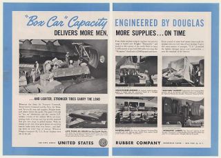 1944 Douglas C 54 Skymaster Dauntless Aircraft US Rubber Tires 4 Page