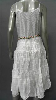 Dotti Beach Misses L Cotton Tank Dress Cover Up White Tiered Designer