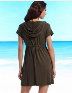 Dotti Teal Hooded Swimsuit Cover Up Tunic Dress Small NWT NEW $47