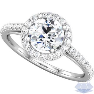 28CT TW ROUND BRILLIANT Diamond Engagement Ring   14K White Gold
