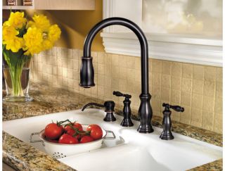  Bronze Pull Down Kitchen Faucet Hanover Double Handle 4 Hole F5314TMY