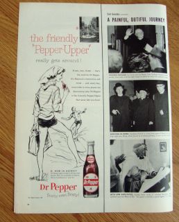  1958 Dr Pepper Soda Ad Surfing Theme