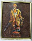 Dianne Dengel Original Young Clown Painting Framed Highly Collectible