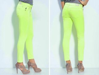 168 AG Jeans The Stilt Adriano Goldschmied Neon Yellow Skinny Green