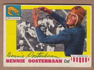 Bennie Oosterbaan Autographed Vintage 1955 Topps All American Card 80
