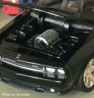 2009 Dodge Hemi Challenger SRT8 Opening Hood w 6 1L V8 1 64 Diecast 1