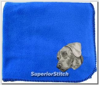 weimaraner embroidered blanket free personalization