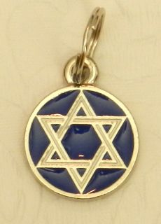 DOG JEWELRY White & Blue STAR OF DAVID Hebrew Hanukkah Jewish Enamel