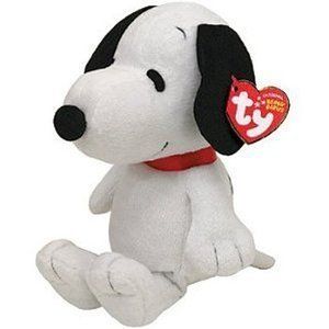 Ty Peanuts White Snoopy Puppy Dog Beanie Babies Stuffed Plush Toy with