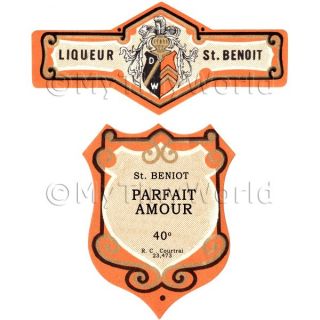 Matched Benoit Parfait Amour Doll House Liqueur Label