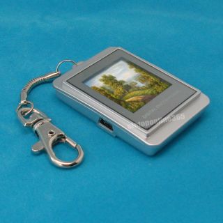 lcd mini keychain digital photo frame 8m silver
