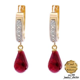 Marcel Drucker Genuine Diamond Ruby Earrings 14k Gold